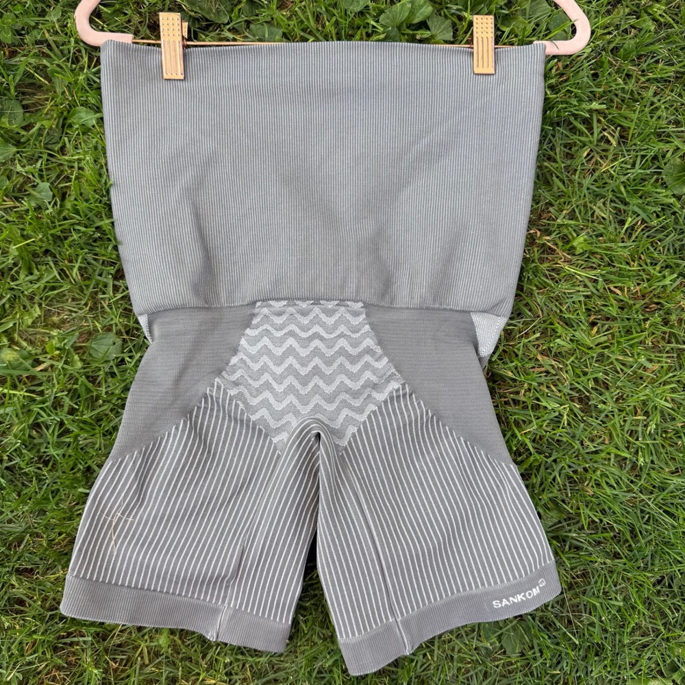 SANKOM Slimming Shaper Shorts L-XL Gray Bamboo Compression High Waist Swiss